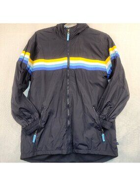 Gap Windbreaker Full-Zip Jacket Kids XL12 Blue Stripe Outdoor Blokecore Sporty